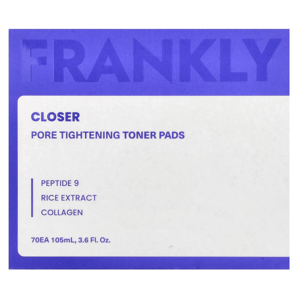 FRANKLY Closer Porenverfeinernde Toner-Pads, 70 Pads, 105ml (3,6 fl oz)