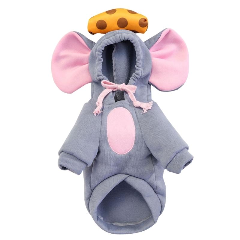 Hunde-Cosplay-Maus-Overall mit Kapuze und Kordelzug, Halloween-Hundepullover, Winter-Cosplay-Party, Pullover für kleine Hunde