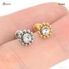 1Pc 1.2x6/8mm G23 Titanium Base Stainless Steel Studs Lip Labret Piercing Nose Helix Piercing Conch Tragus Earrings Flat End