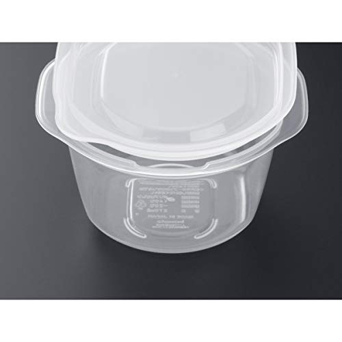 Rakuchin Pack Storage Container, for One Serving of Rice, 270ml Capacity, Clear White, Pack of 2