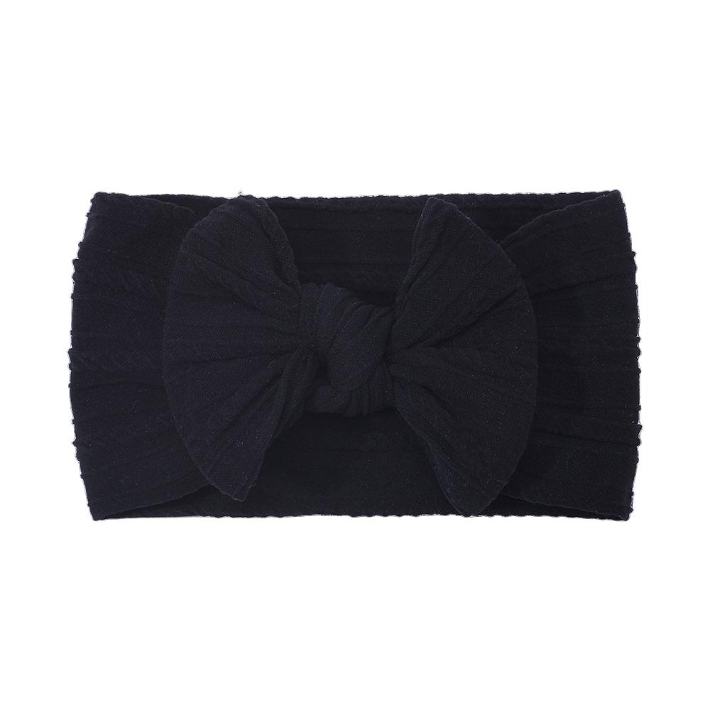 Solid Cable Bow Baby Headband for Child Nylon Layers Headwear Kids Elastic Turban Headwraps Newborn Boys Girls Hair Accessories