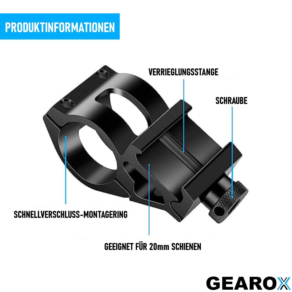 GEAROX Uniwersalny uchwyt LED do latarki do broni Airsoft Uniwersalny uchwyt