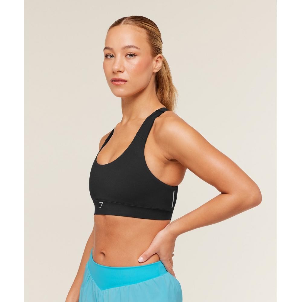 Gymshark Medium Support Running Sports Bra Gs Black B6b7s Bb2j