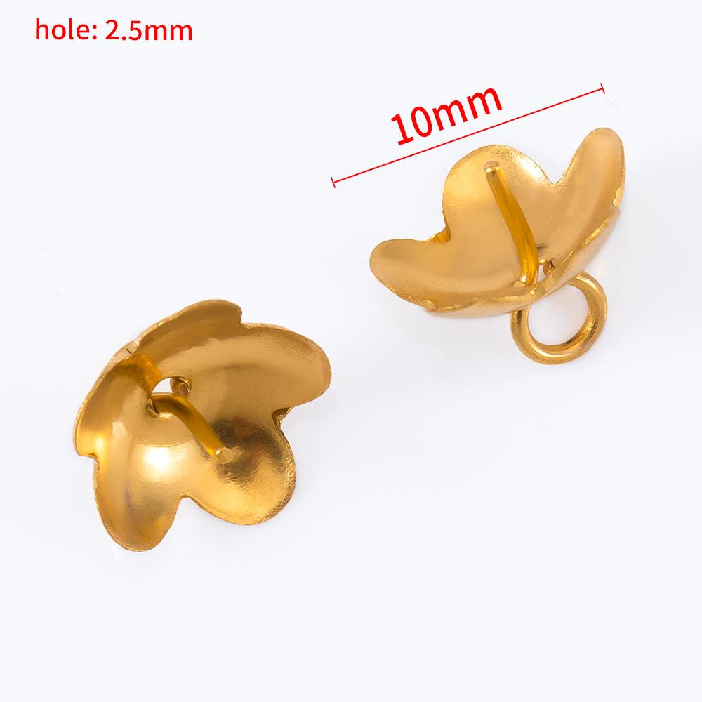 30pcs 50pcs Stainless Steel Flower Screw Eye Pins Bail Top Drilled Bead End Caps Pendant Connector for DIY Jewelry Making Supply