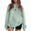 Women's Neck Long Sleeve Loose Fit Casual Sweatshirt Pullover Top with Halloween Print