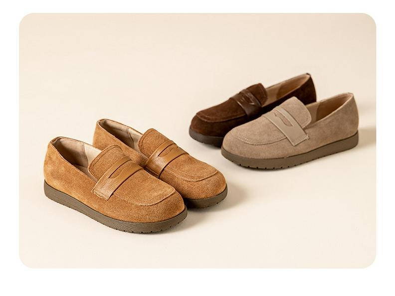 Cowhide 2025 Genuine Leather Women's Pointed Toe Flat Loafers - Autumn/Winter Slip-On Casual Shoes