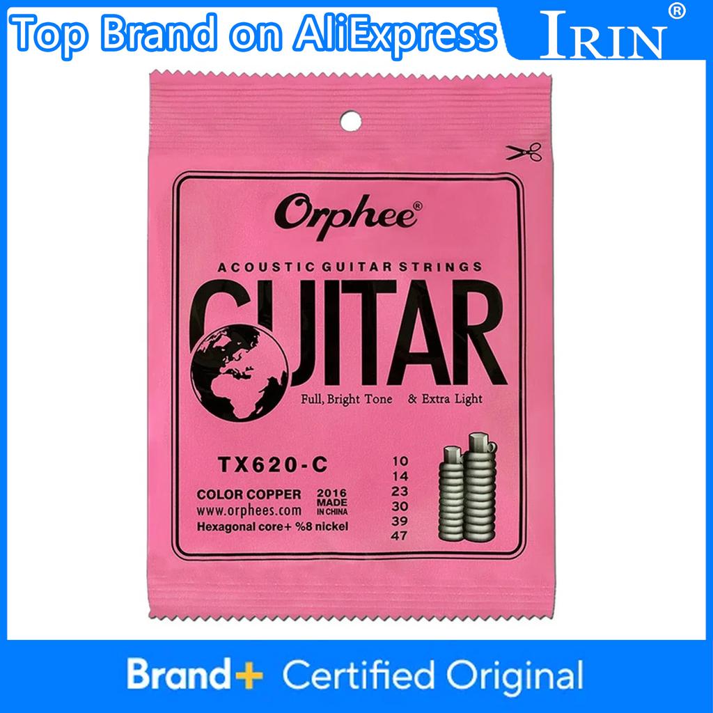 Orphee TX620-C Acoustic Guitar Strings 6 Strings Premium Hexagonal Core Acoustic Guitarra Strings Guitar Parts & Accessory