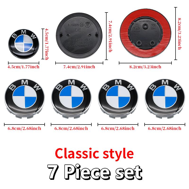BBKD8 7PCS BMW Car Hood Front Rear Trunk Emblem Classic Blue White Badge For BMW E93 E87 G01 G20 X3 X5 F30 F20 E36 E46 E53 E90