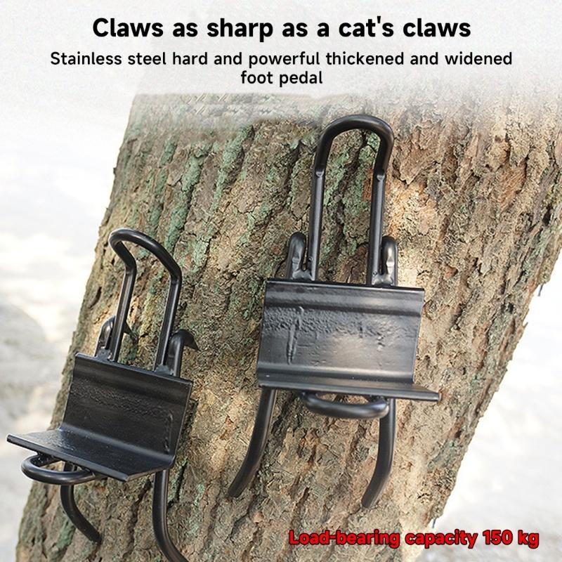 Edelstahl Kletterbaumschuh Einfache Anwendung Pflücken von Früchten Jagd Beobachtungspfähle Kletterspikes Baumkletterwerkzeug