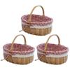 ABWR-3X Wicker Basket Gift Baskets Empty Oval Willow Woven Picnic Basket With Handle Wedding Basket Small