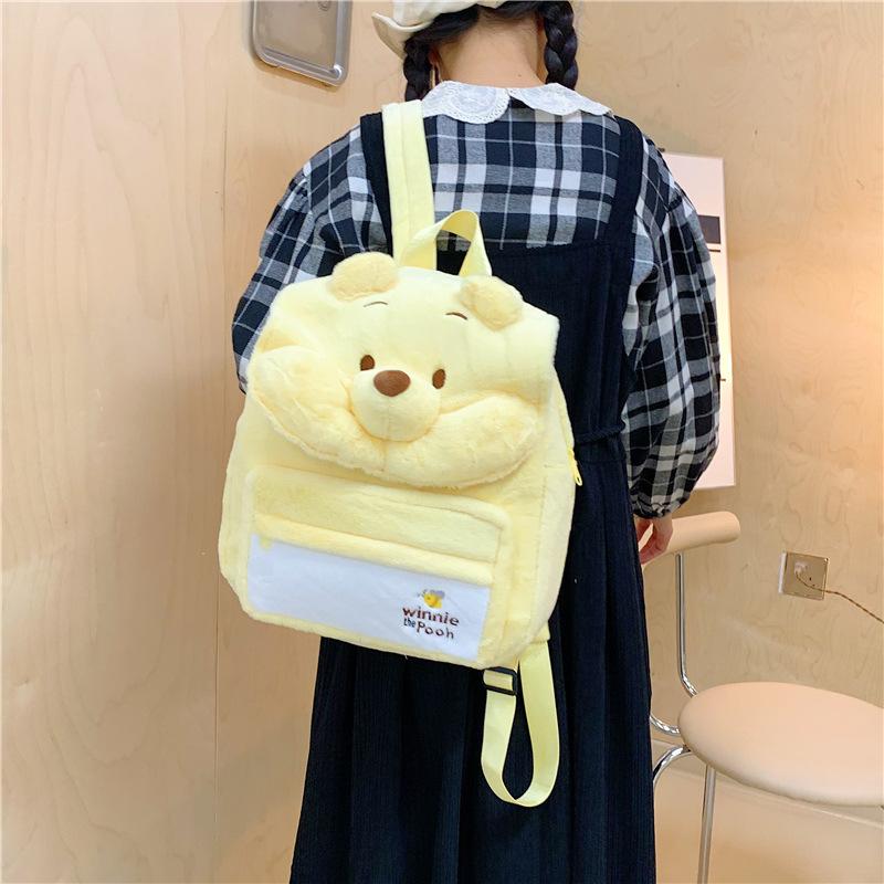 Zootopia Nick Judy Plush Backpack Winnie the Pooh Cute Large Capacity Backpack Cartoon Anime Cosplay Bag for Kids Adults