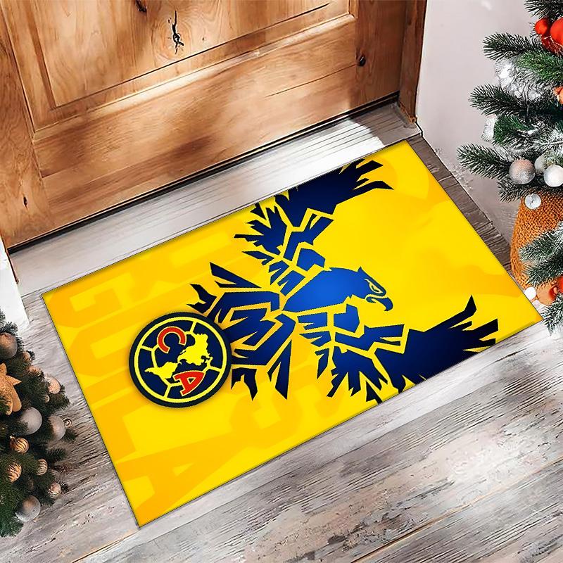 Club America Printed Crystal Velvet Area Rug, Soft Anti-Slip Water Absorbent Floor Mat for Living Room Bedroom