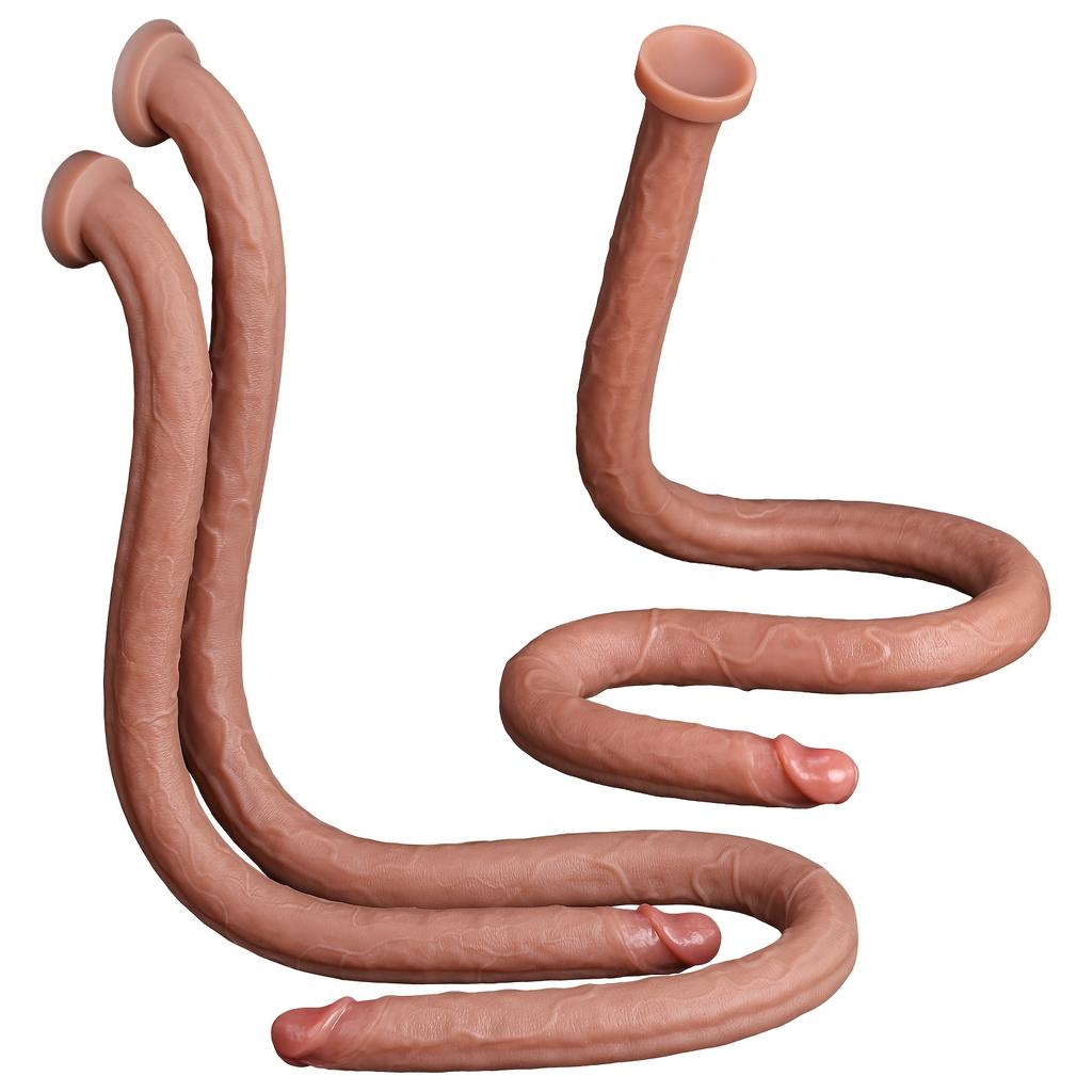 39.3'' Extra Long Silicone Dildo, Huge & Thick Realistic Design, Small Glans, Soft Flexible Skin-Like Texture, Strong Suction Cup, Hands-Free