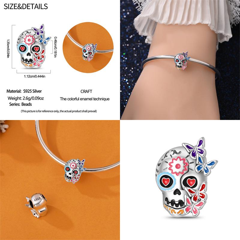 100% Coppernew Halloween Series Charm Pumpkin Skull Beads Fit Originalbracelet Diy Jewelry Making Gifts