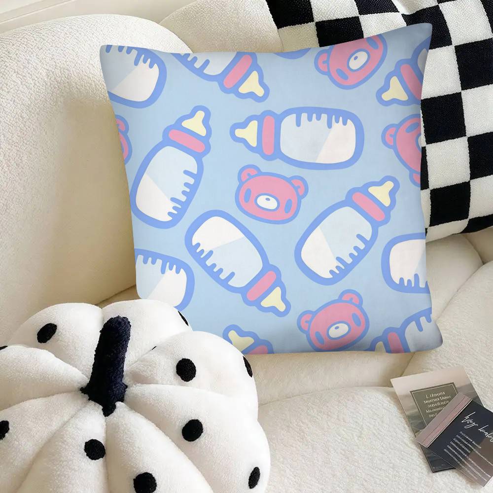 Cartoon Gloomy Bear Pillow Case Fashion Square Pillowcase Bedroom Sofa Room Ins Decoration Leisure