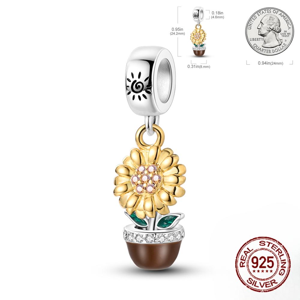 Golden Series Copper Ring Heart Tree Of Life Sunflower Owl Charm Pendant Fit Bracelet Handmade Diy Gifts