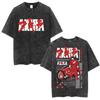 Anime Akira Vintage Washed T Shirts 90s Japanese Manga Shotaro Kaneda Tshirt Men Women Clothing Oversized Tshirts Streetwear