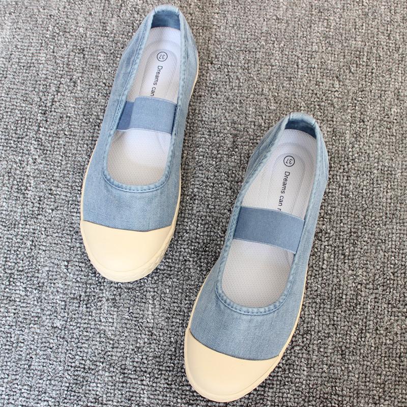 

Mary Jane Women s Casual One Foot Lazy Shoes with Elastic Band and Adhesive Tape Simple Washed and Worn Soft Soled Canvas Shoes 40