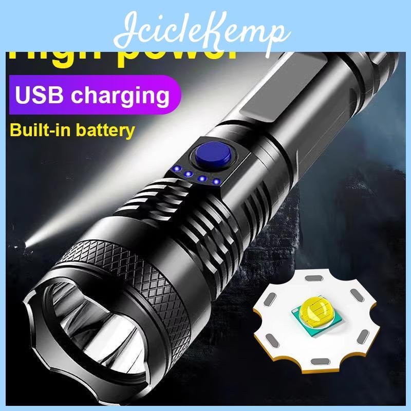 Super Led Power High Flashlights Bright Strong Light Portable Flashlight Spotlight Light Usb Rechargeable Torch Waterproof Torch