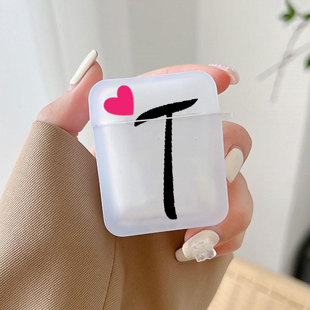 Initial Letter A Z Love Heart Earphone Case for Airpods 4th 3rd Pro 3 2 Cover for Airpod 2 3 1 Protective Accessorie Shell Funda