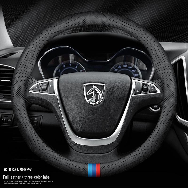 Genuine Leather Carbon Fiber Steering Wheel Cover for Baojun Models 510, 730, 630, 610, 560, 310W, 530