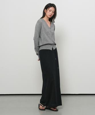 General Idea Maxi Elastic Knit Skirt [Black] / Gf2Lsk518