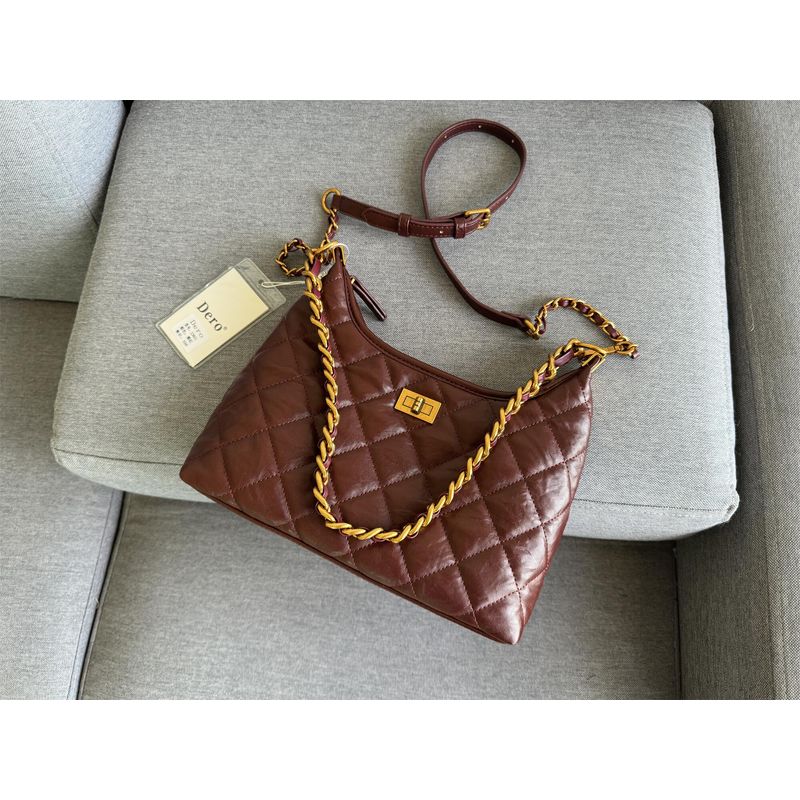 

Tag Price 598 ~! Company Order Withdraw from Cupboard! Classic Quilted Chain Bag Shoulder Underarm Tote Bag Crossbody Women s Bag Burgundy