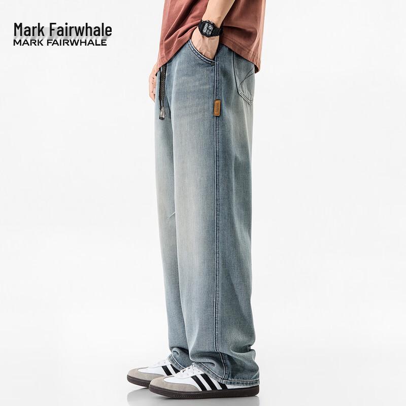 Mark Fairwhale Men's Tencel Lyocell Loose Straight Jeans
