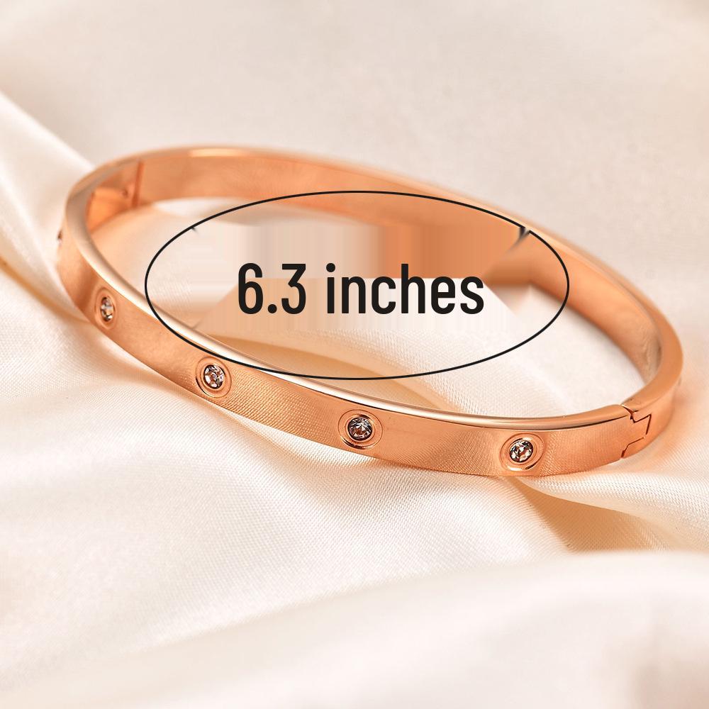 Stylish Zirconia Open Cuff Bracelet - 4MM/6MM Stainless Steel Couple Design