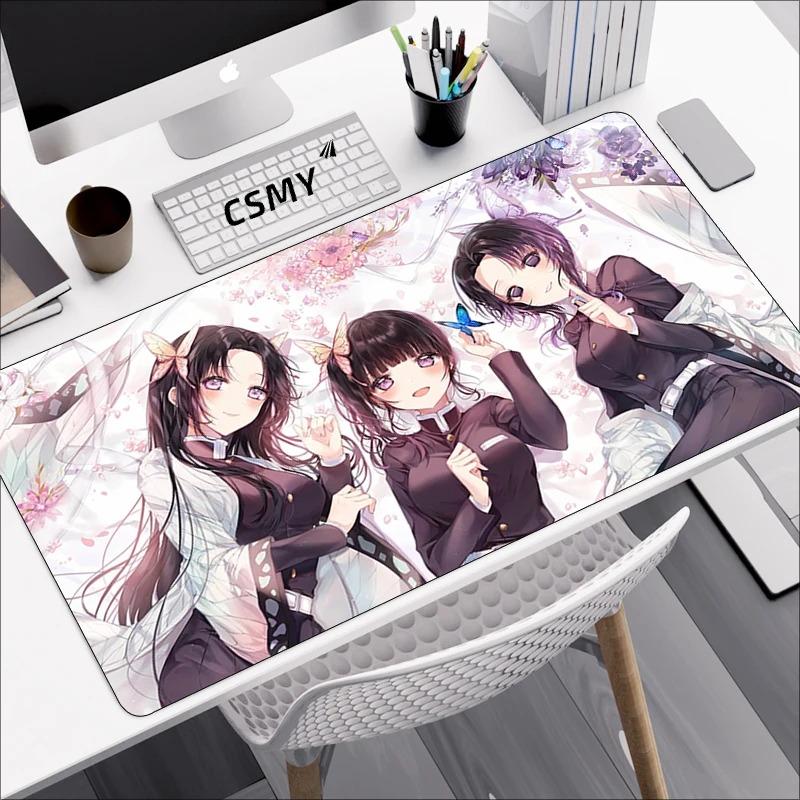 Demon Slayer Mouse Pad Gaming Laptops Keyboard Mat Deskmat Pc Desk Protector Mousepad Gamer Office Mats Anime Mause Mice Carpet