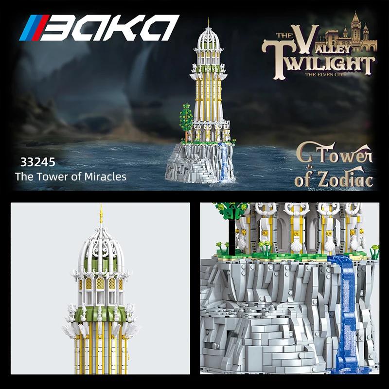 3726PCS Tower of Miracles Building Blocks European Myth Lighthouse Models Bricks Desktop Decoration Toys For Kids Holiday Gifts