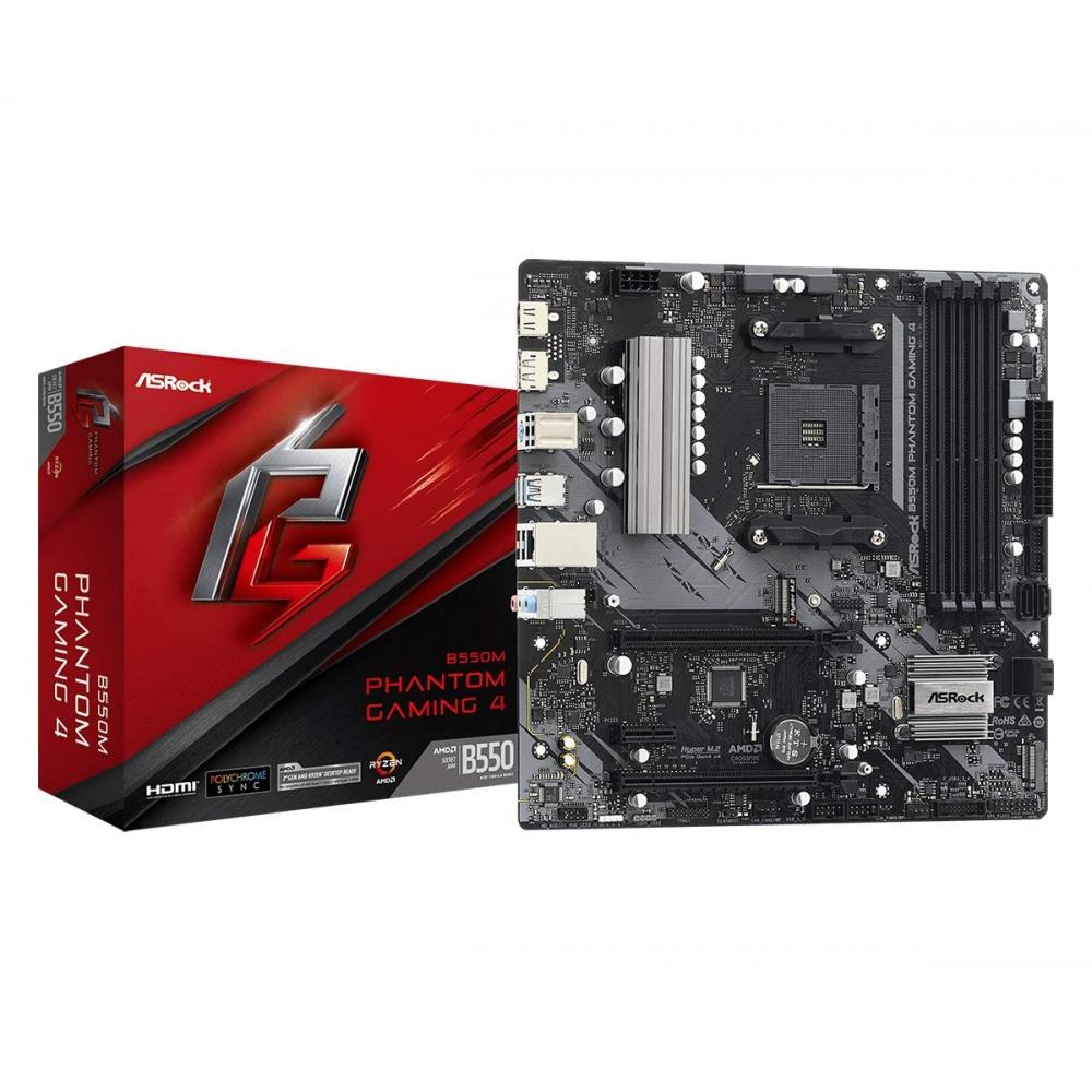 

Asrock Серія AMD Ryzen5000 (Розетка AM4) сумісна материнська плата MicroATX із чіпсетом B550 [продукт місцевого авторизованого дистриб’ютора] B550M Phantom Gami
