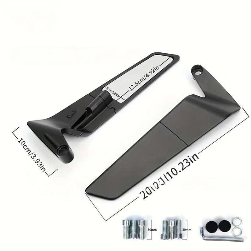 1 Pair Universal Fit for KTM Motorcycle Rearview Mirrors, Foldable Design, Flat Lens Side Mirrors for Street And Track Use
