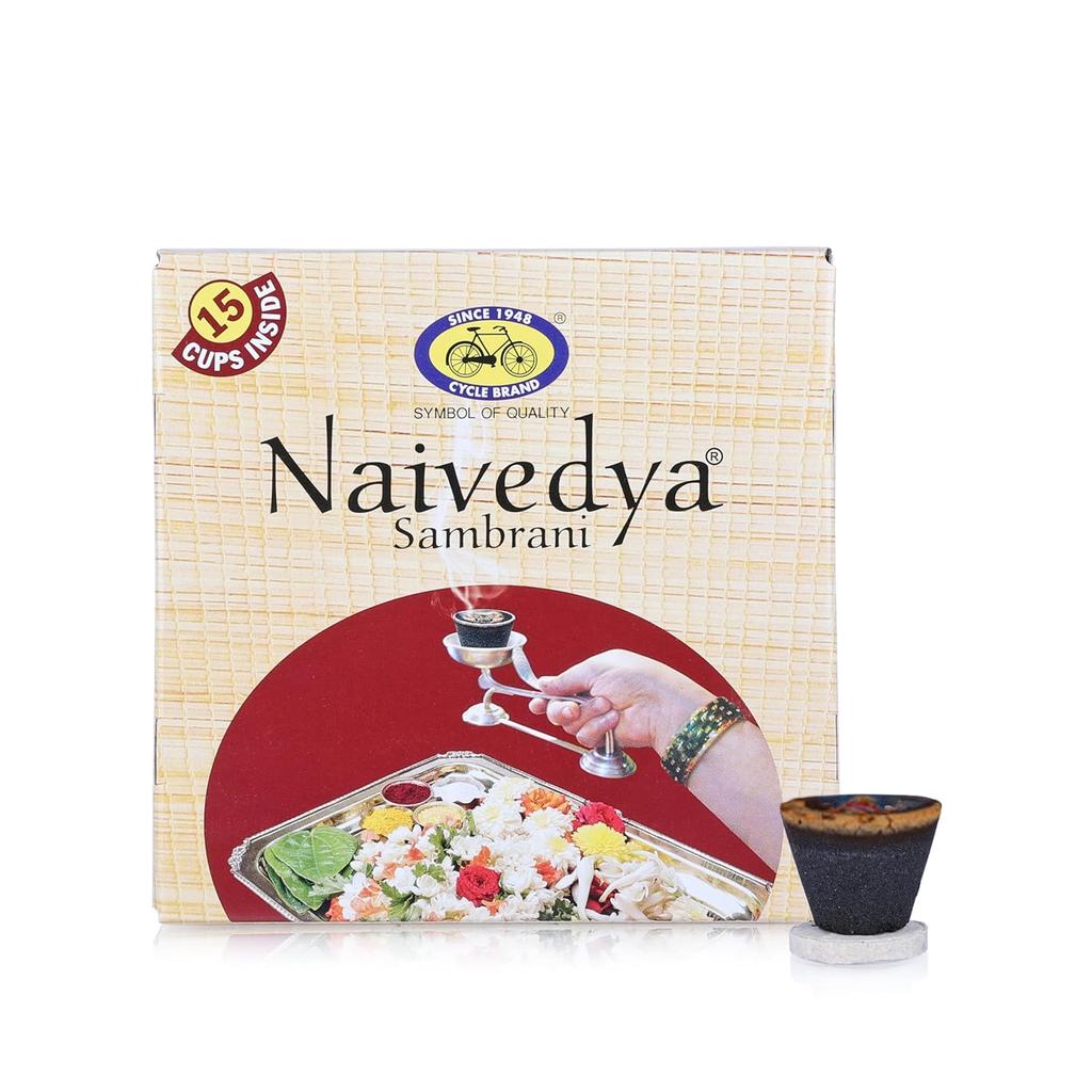 Cycle Naivedya Sambrani Dhoop Cups for Pooja  (15 Cups x 4 pack) with Burner Plate Natural Guggal Havan Cups for Home Festivals