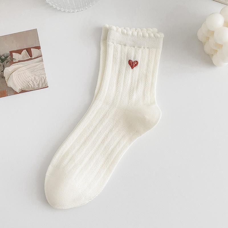 

Женские весенне-летние новые преппи мультяшные милые потные дышащие белые носки-гольфы из хлопка 1 pair