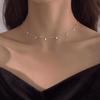 Tassel Silver Color Necklace Women's Short Clavicle Chain Gift