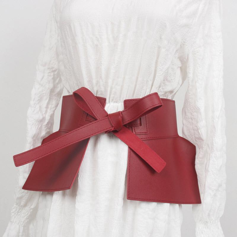 New Style Knot Wide Waistband Lace Up Bowknot Belt For Women Skirt Fashionable Decoration Tie Up Waist Versatile Accessory Belt