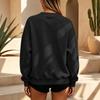 Women's Neck Long Sleeve Pullover Sweatshirt for Casual Wear
