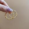 Twisted Geometric Circle Gold Circle Earrings Temperament Stud Earrings  Women Gifts