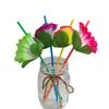 20Pcs Luau Hawaiian Theme Party Flower Drinking Straws for Summer Beach Tropical Hawaii Birthday Wedding Party Decoration