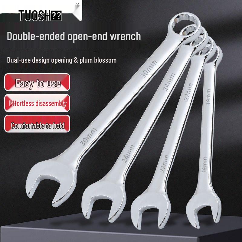Multi-Spec Open-Box Wrench Set for Automotive and Machine Repair—Mirror Finish, Large Star Wrenches