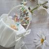 1pc-White Flower Girls Basket Silk Wedding Basket for Flower Bride/Kids Hand Held Wedding Ceremony Party Decorations