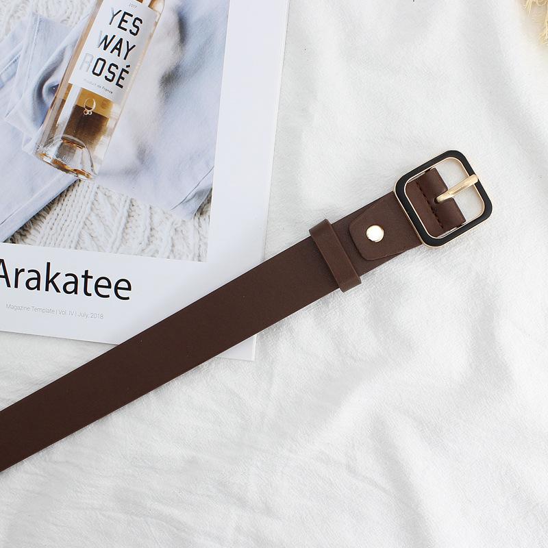 

Женские джинсы с квадратной пряжкой в японском стиле, с декоративным ремнем для студентов, в стиле BF темно-коричневого