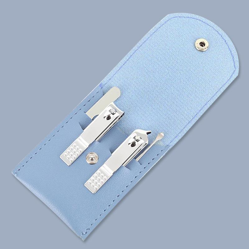 

Цветная складная сумка для ногтей, набор из 4-х портативных маникюрных инструментов для чистки ушей, набор для домашнего маникюра синий