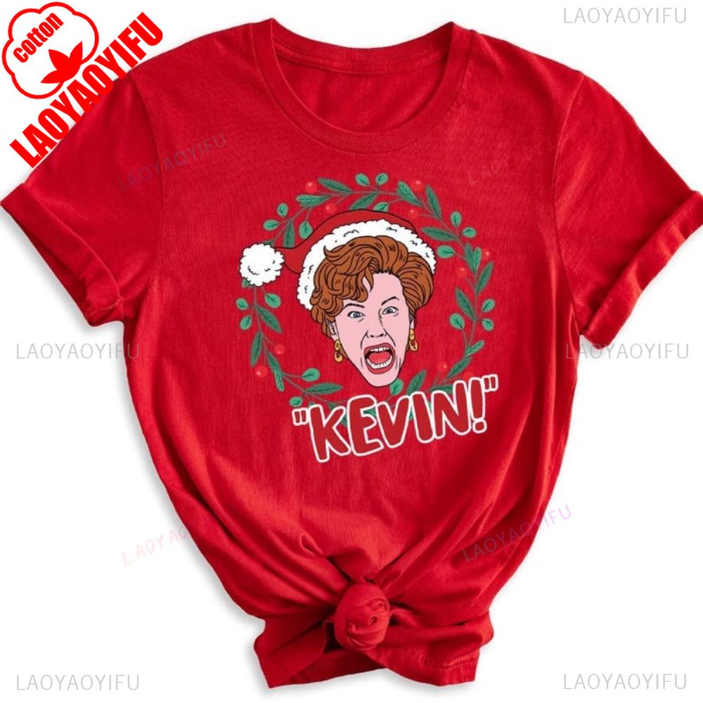 Kevin Home Alone Christmas Vintage TShirt Classic Comedy Movies Home Alone Shirt Women Xmas Festival Tshirt Creative Design Tee S