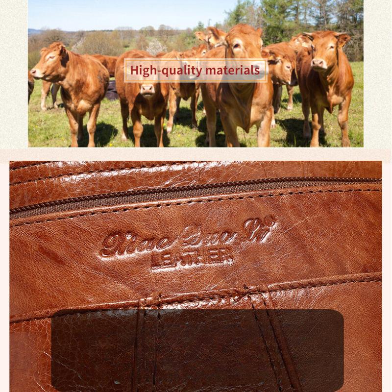 Herren Leder Umhängetasche Erste Schicht Rindsleder Schultertasche 8-Zoll Flache Kleine Tasche Lässig Retro Cross-Border Trendige Herren Schultertasche