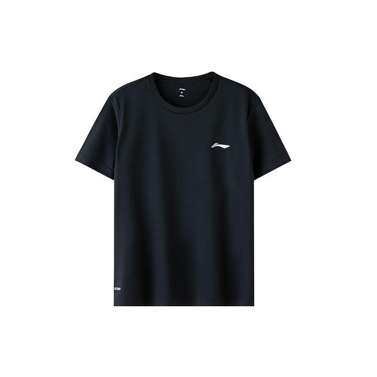 

Li-Ning Plain Logo Round Neck Short Sleeve T-Shirt Men Tops Black ATST641-1 L