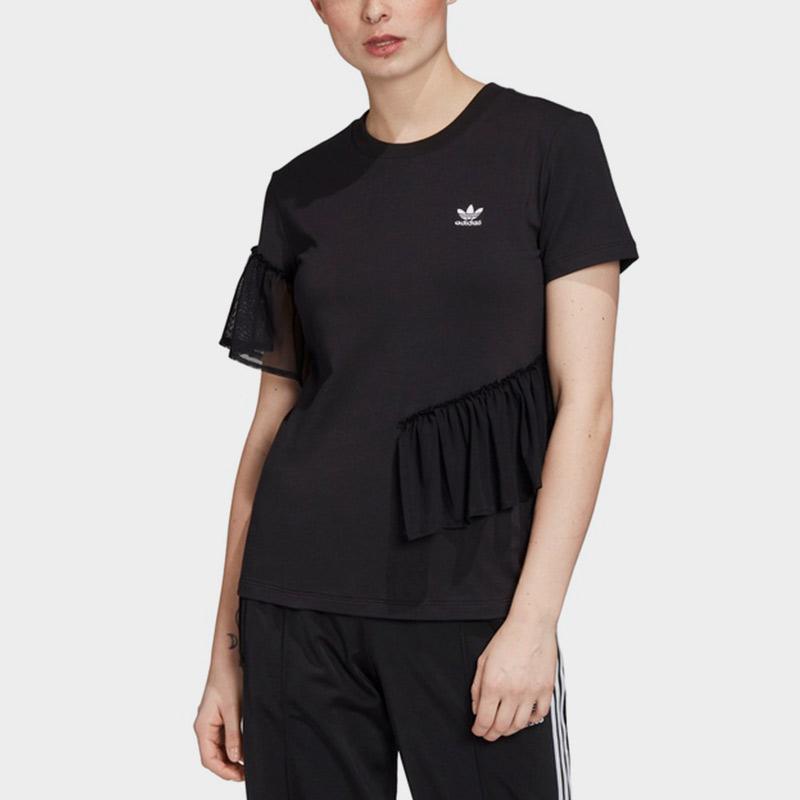 Adidas Originals Tulle T Shirts Women's Black Crew Neck Moderate Other GK3659