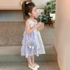 Summer Girls Floral Tulle Princess Dress Stylish Baby Sleeveless Vest Dress For Kids Party Wear