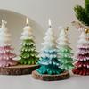 Christmas Tree Candle Frosted Scented Candle Two-tone Gradient Scented Candle, Christmas Tree Scented Candle Home Décor Gift